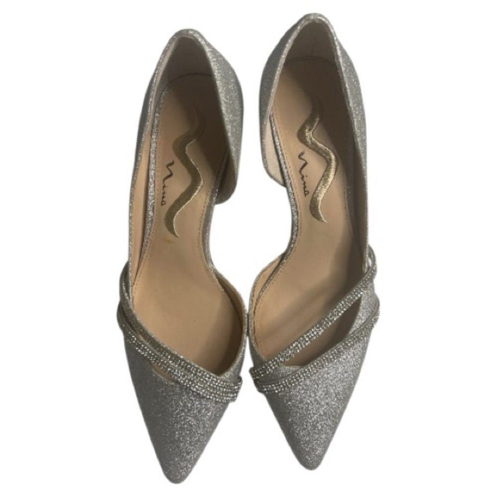 N by Nina Nevin Evening Woman Pumps l Silver Glitter l Size 7.5 l Poshmark